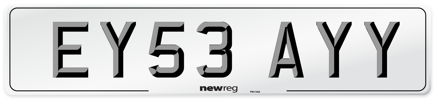 EY53 AYY Number Plate from New Reg
